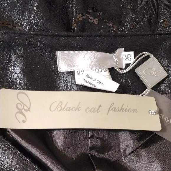 Black BC Black Cat Fashion Skirt Gypsy Mori Country Western NWT 28' Naturecore - Picture 12 of 12